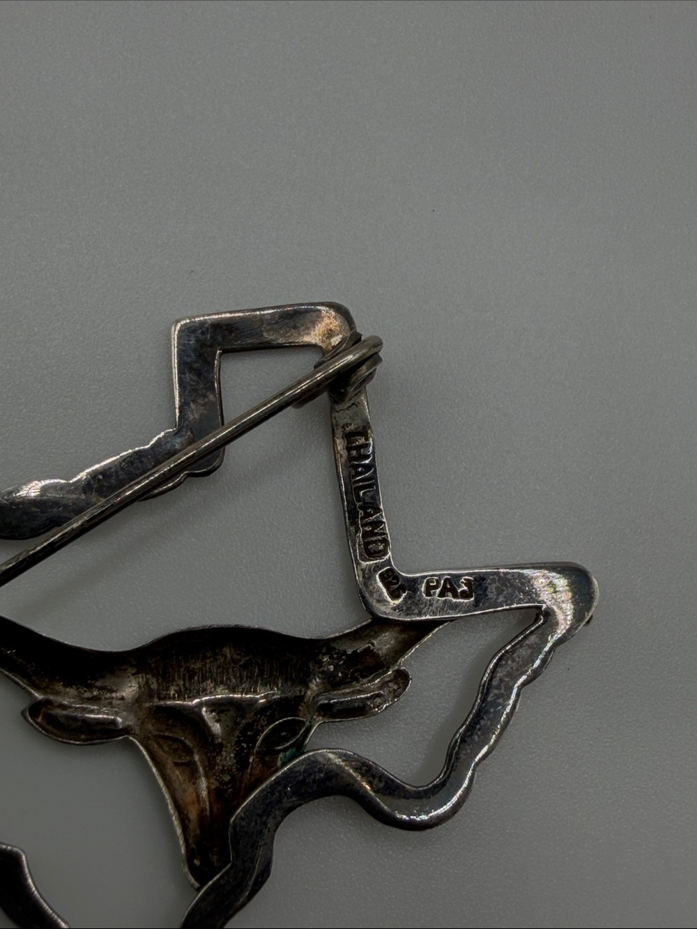 Sterling Silver 925 Texas Longhorn Lapel Pin - Picture 2 of 5